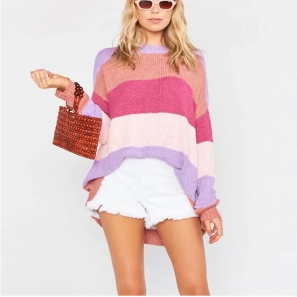 Show me your mumu Woodsy knit sweater in Sunset stripe Size XS - Picture 4 of 9